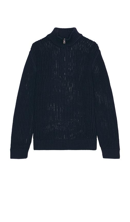 Frescobol Carioca Maximo Zip Sweater in Blue by FRESCOBOL CARIOCA