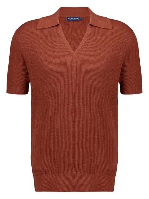 Joaquim ribbed V-neck T-shirt by FRESCOBOL CARIOCA