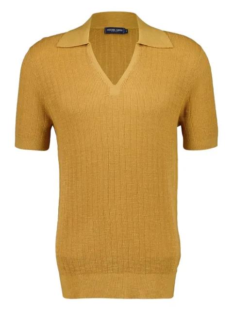 Joaquim ribbed V-neck polo shirt by FRESCOBOL CARIOCA