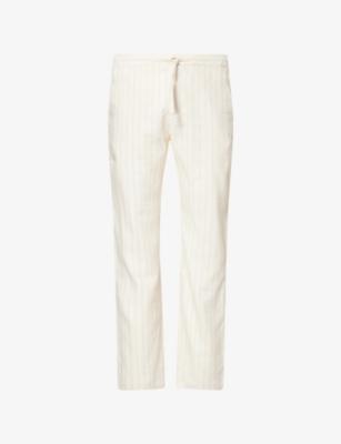 Mendes Pinstripe-Print Linen and Cotton-Blend Trousers by FRESCOBOL CARIOCA