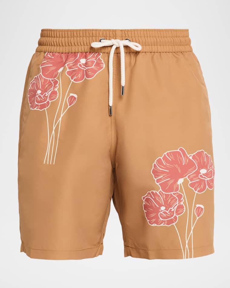 Men's Santos Linear Floral Swim Shorts by FRESCOBOL CARIOCA
