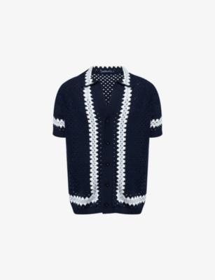 Pinto Crochet Short-Sleeves Cotton Cardigan by FRESCOBOL CARIOCA Pinto Crochet Short-Sleeves Cotton Cardigan by FRESCOBOL CARIOCA