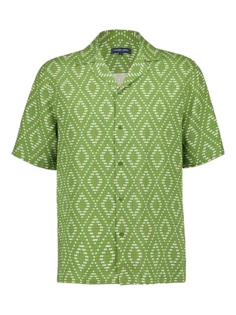 Roberto short-sleeve raffia-print shirt by FRESCOBOL CARIOCA