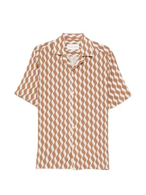 Roberto wave-print short-sleeve shirt by FRESCOBOL CARIOCA