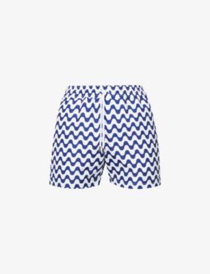 Sport graphic-print regular-fit swim shorts by FRESCOBOL CARIOCA