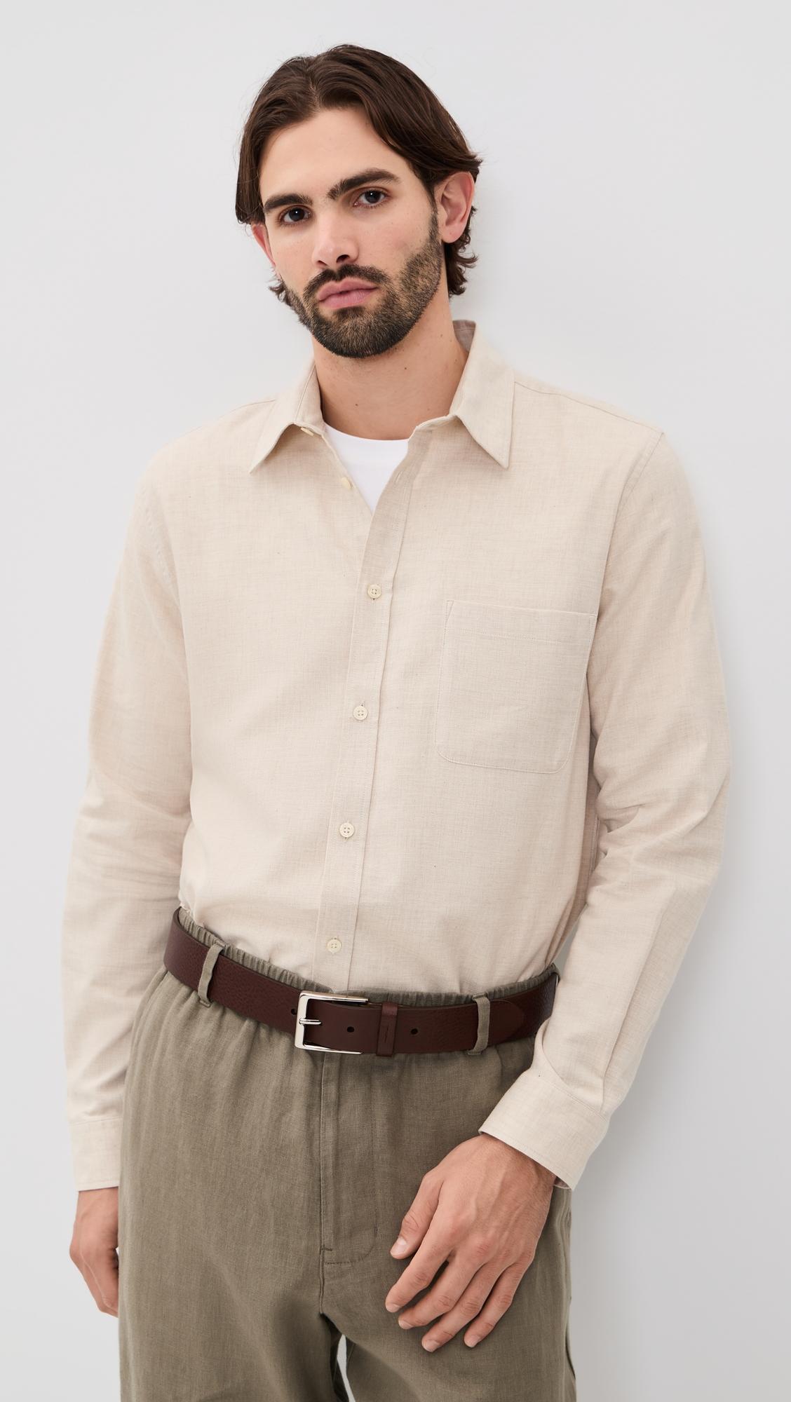 Telles Cotton Flannel Relaxed Fit Shirt by FRESCOBOL CARIOCA