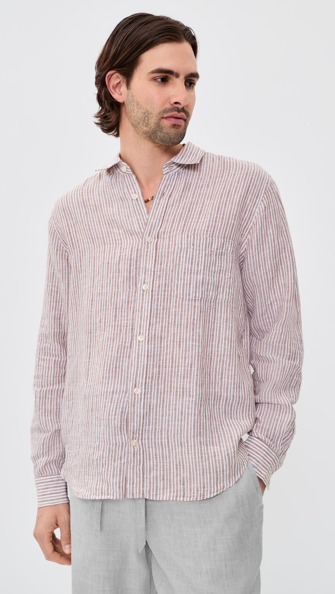Telles Linen Striped Shirt by FRESCOBOL CARIOCA