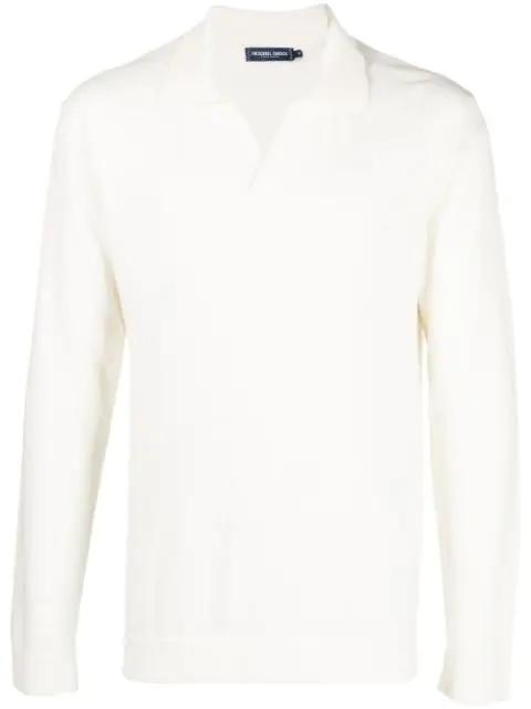 knitted long-sleeve polo shirt by FRESCOBOL CARIOCA