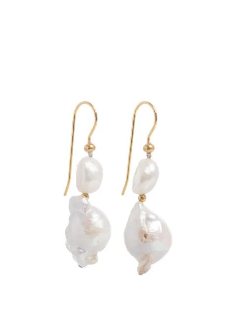 Baroque pearl mid-drop-design earrings by FREYA ROSE