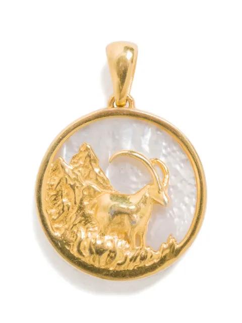 Capricorn Zodiac mother of pearl pendant by FREYA ROSE