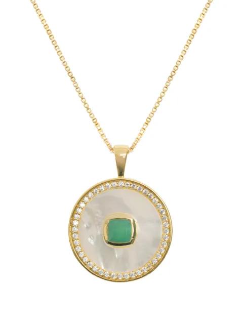May mother-of-pearl emerald necklace by FREYA ROSE