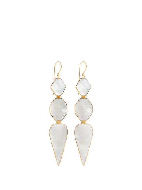 Warrioress Mother of Pearl earrings by FREYA ROSE
