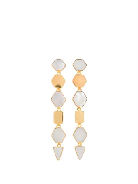 Warrioress geometric armour drops earrings by FREYA ROSE
