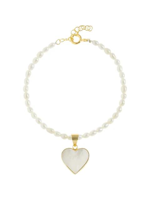 heart-charm pearl bracelet by FREYA ROSE