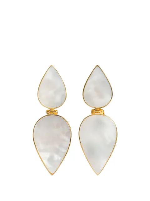 mother pearl drop earrings by FREYA ROSE