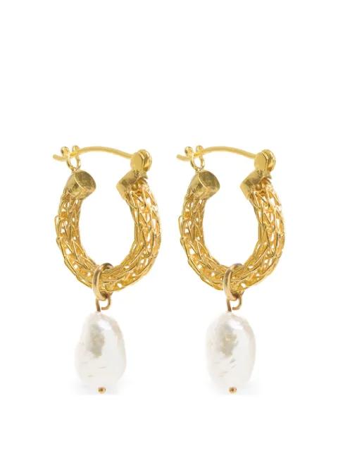weave baroque-pearl earrings by FREYA ROSE