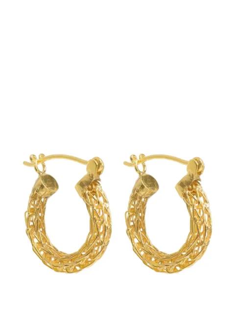 woven mini-hoop earrings by FREYA ROSE