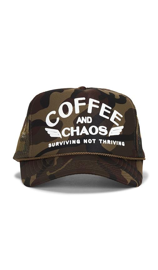 Friday Feelin Coffee & Chaos Hat in Green by FRIDAY FEELIN