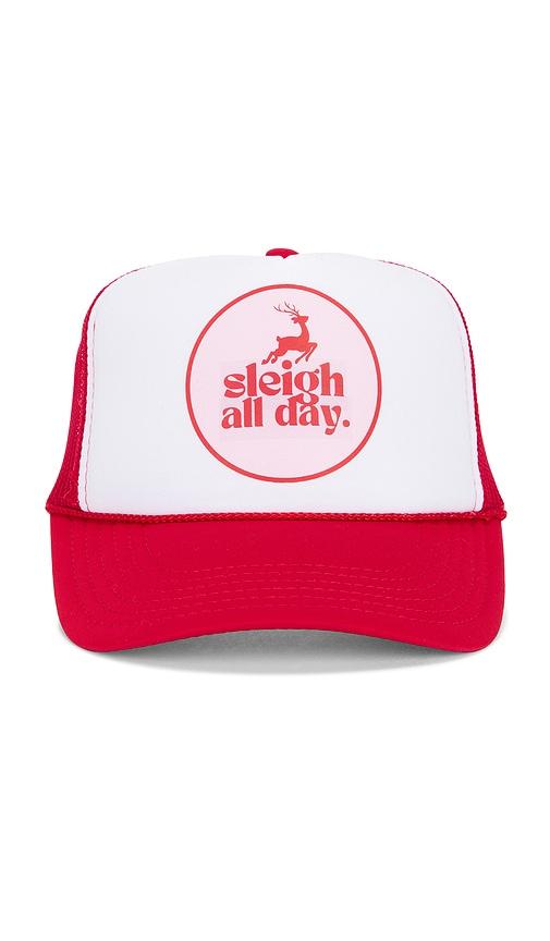 Friday Feelin Sleigh All Day Trucker Hat in Red by FRIDAY FEELIN Friday Feelin Sleigh All Day Trucker Hat in Red by FRIDAY FEELIN