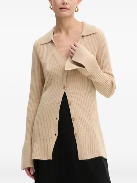 buttoned ribbed cardigan by FROM FUTURE