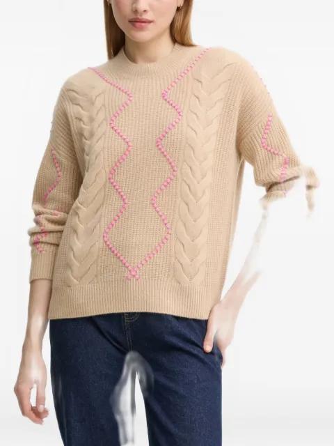cable-knit bmbroidered sweater by FROM FUTURE