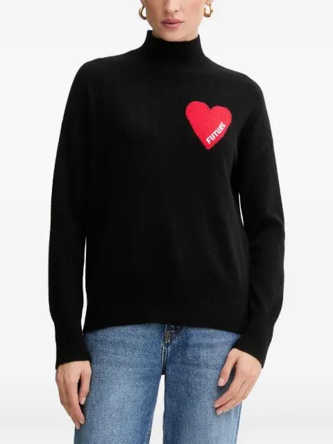 heart-motif roll neck sweater by FROM FUTURE