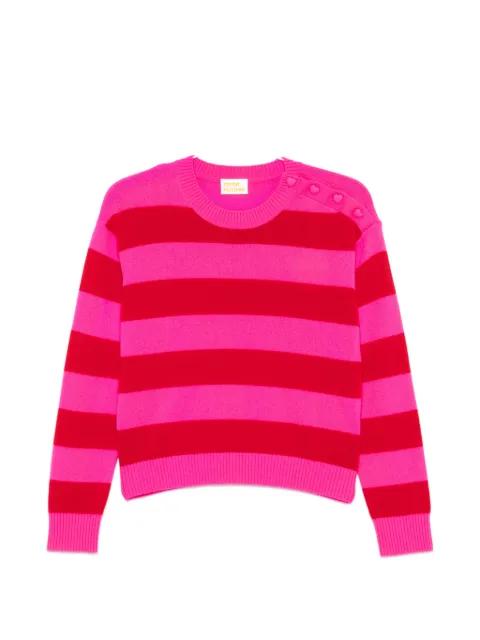 horizontal-stripe button-detail sweater by FROM FUTURE