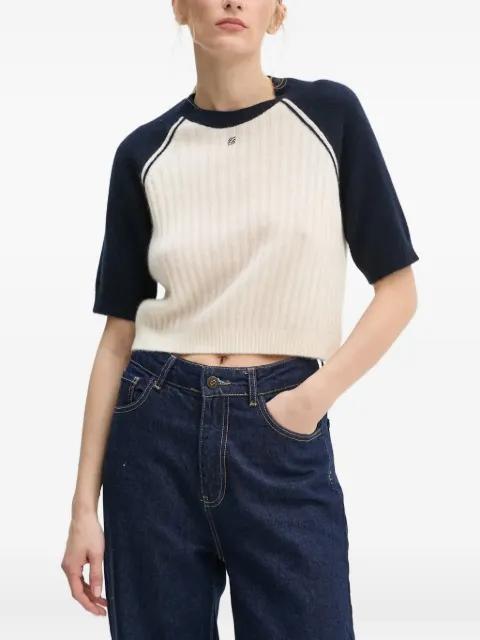 logo-detail cashmere top by FROM FUTURE