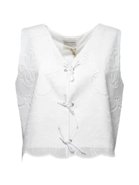 V-neck floral-embroidered top by FRONT STREET 8