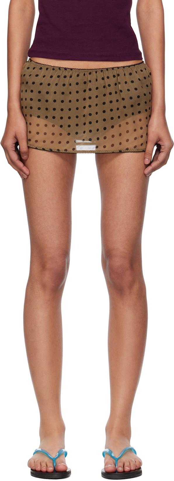 Brown Nonna Polka Skort by FRUITY BOOTY