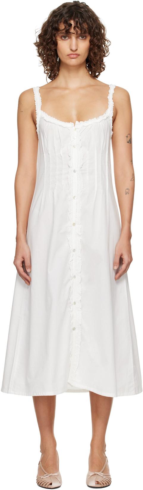 White Broderie Midi Dress by FRUITY BOOTY