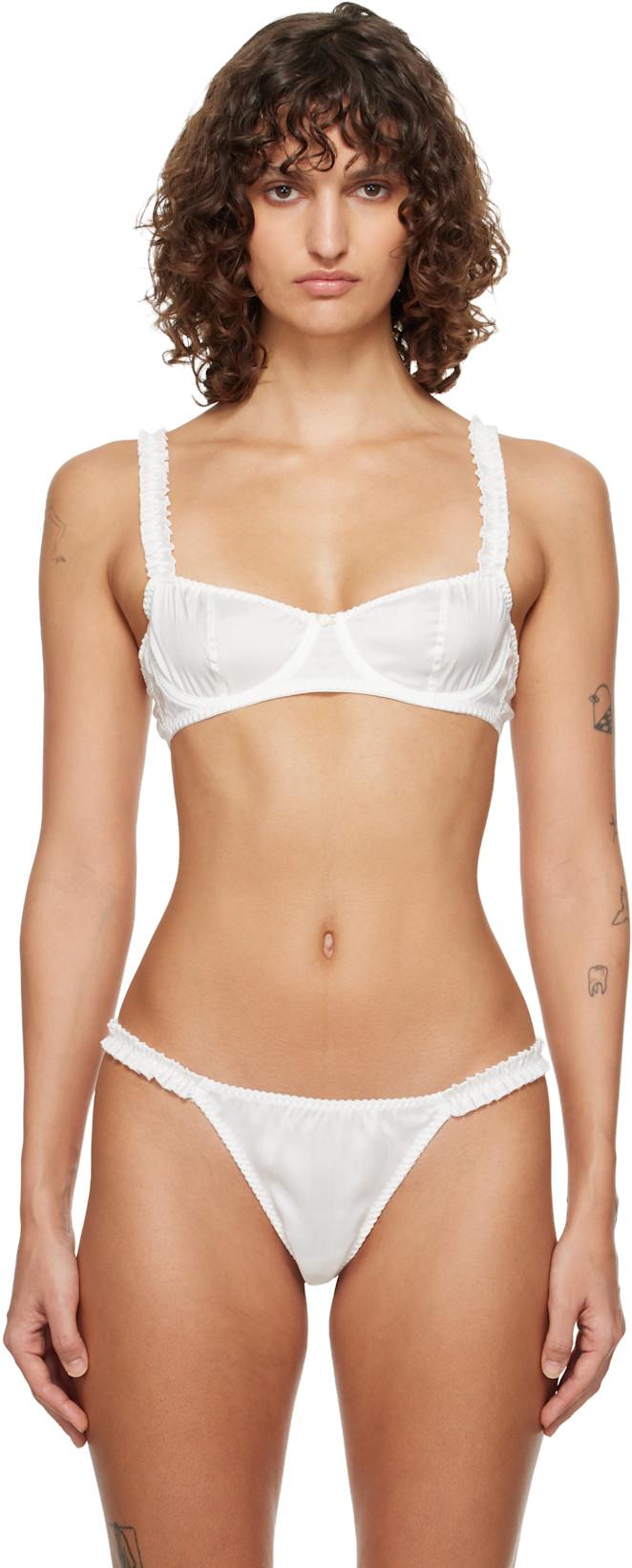 White Hai Edition Silk Balconette Bra by FRUITY BOOTY