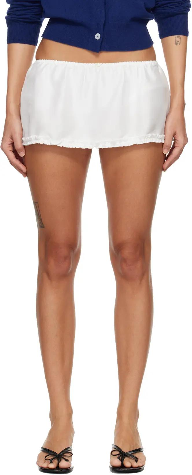 White Hai Edition Silk Bloomer Shorts by FRUITY BOOTY