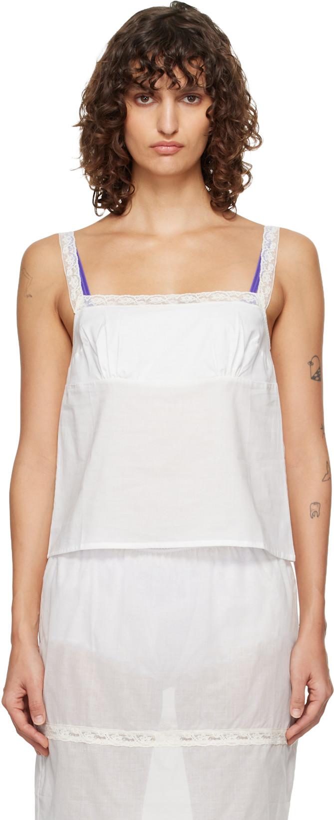 White Lace-Trim Camisole by FRUITY BOOTY