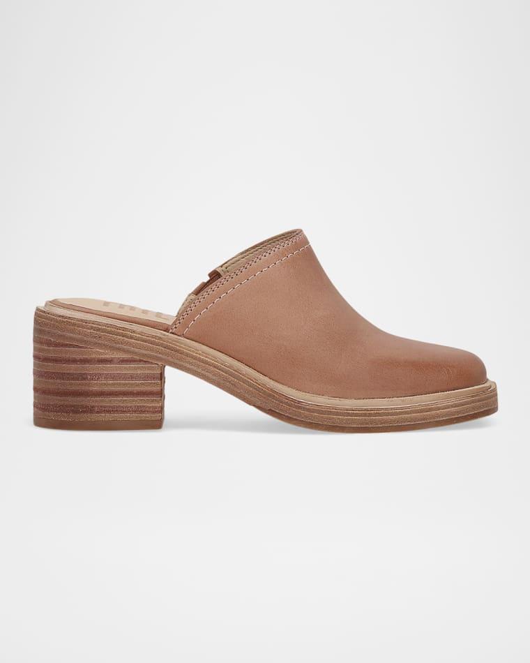 65mm Kate Vintage Oiled Leather Mules by FRYE