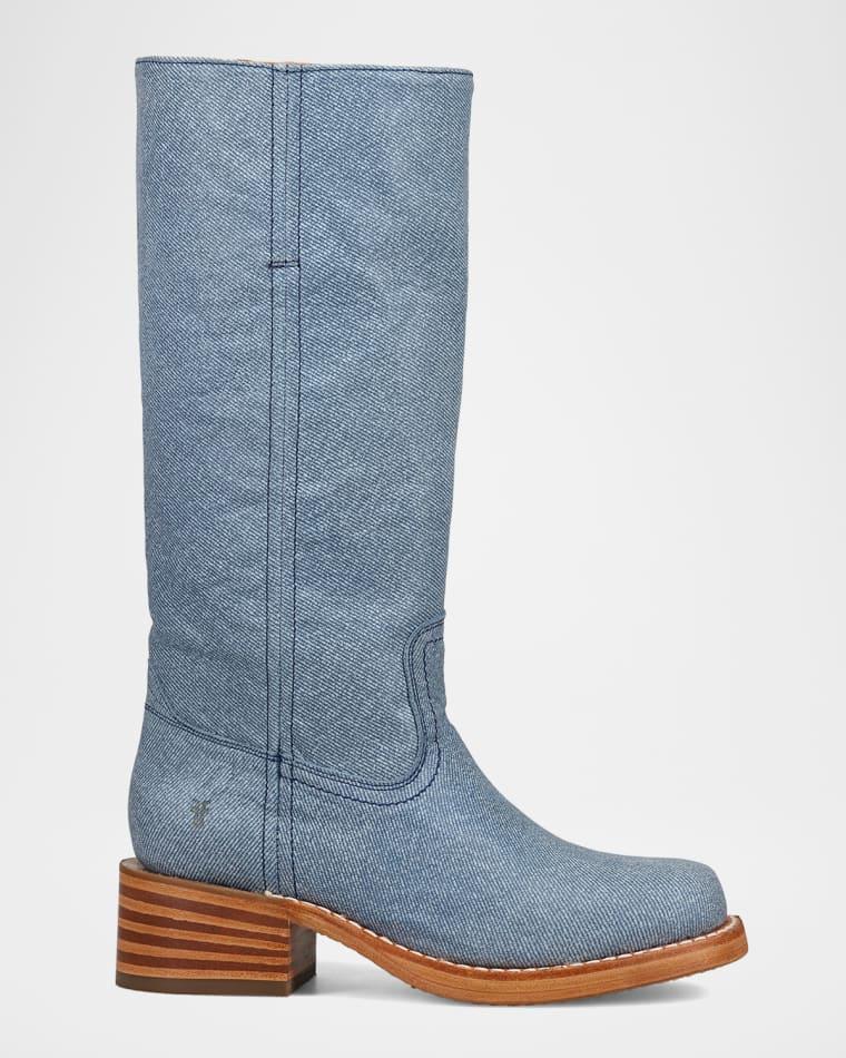 Campus 14L Denim Leather Mid-Calf Boots by FRYE