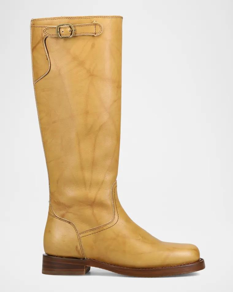 Campus Oiled Leather Low Heel Tall Riding Boots by FRYE