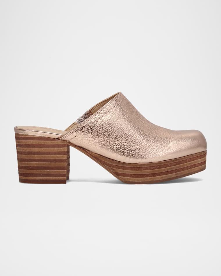 Campus Tumbled Metallic Leather Clogs by FRYE