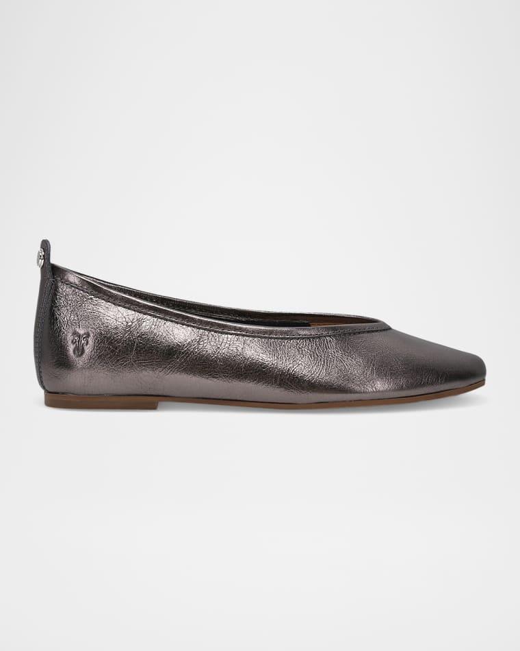 Hayley Metallic Leather Ballerina Flats by FRYE