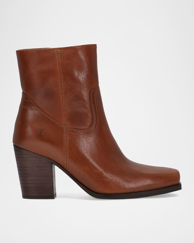 Shiloh Waxy Full-Grain Leather Zip Booties by FRYE