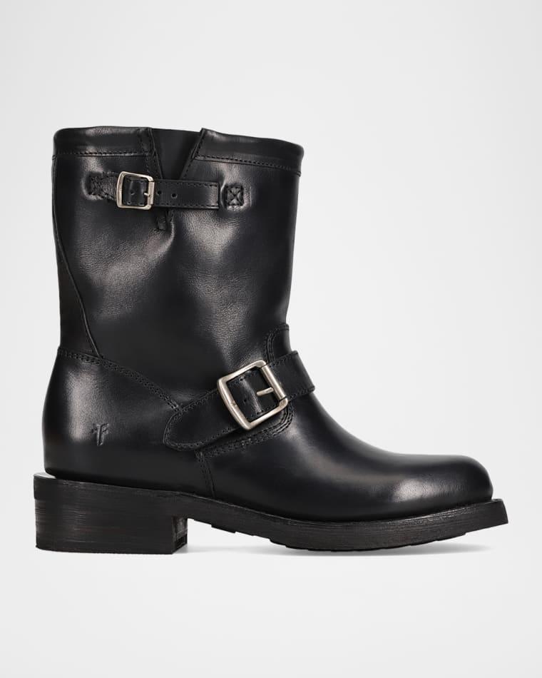 Viv Short Leather Engineer Moto Boots by FRYE