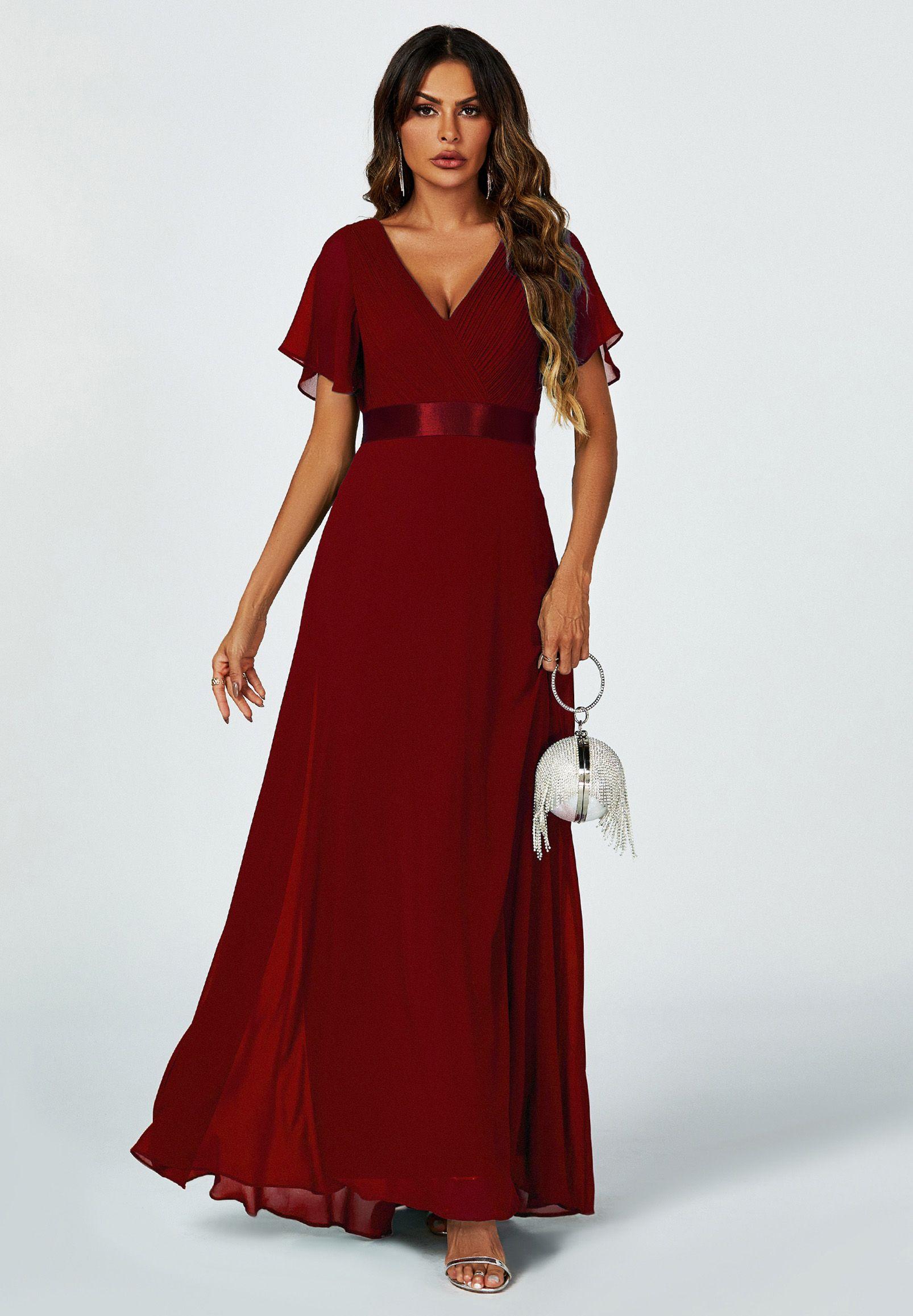 Angel Sleeves Empire Waist Bridesmaid Dress by FS COLLECTION