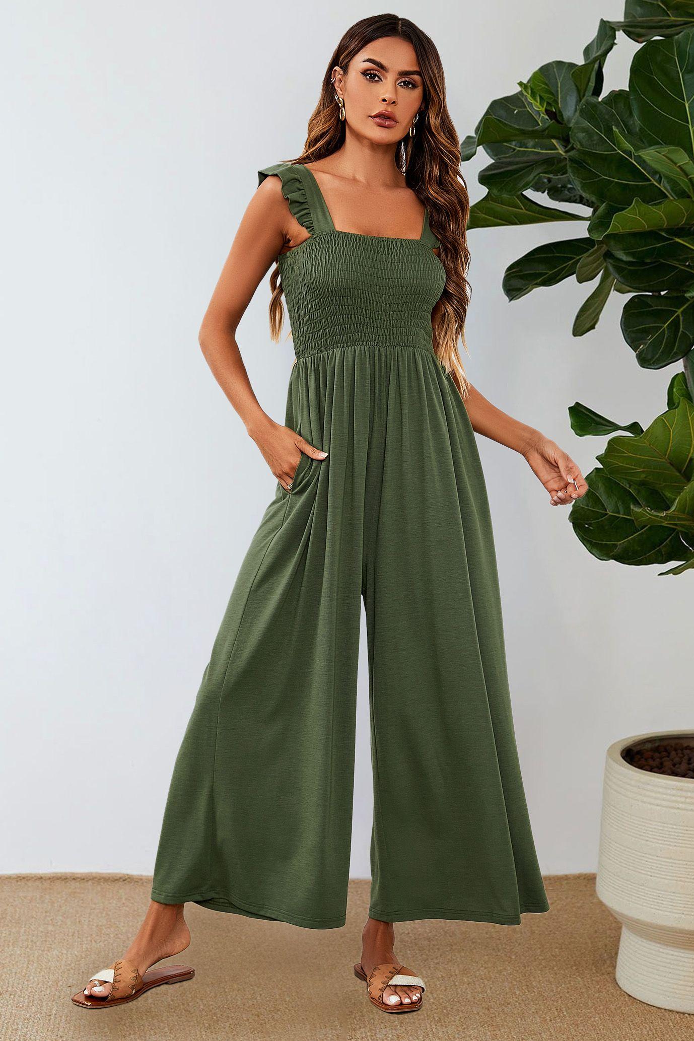 Frill Detail Strappy Jumpsuit by FS COLLECTION