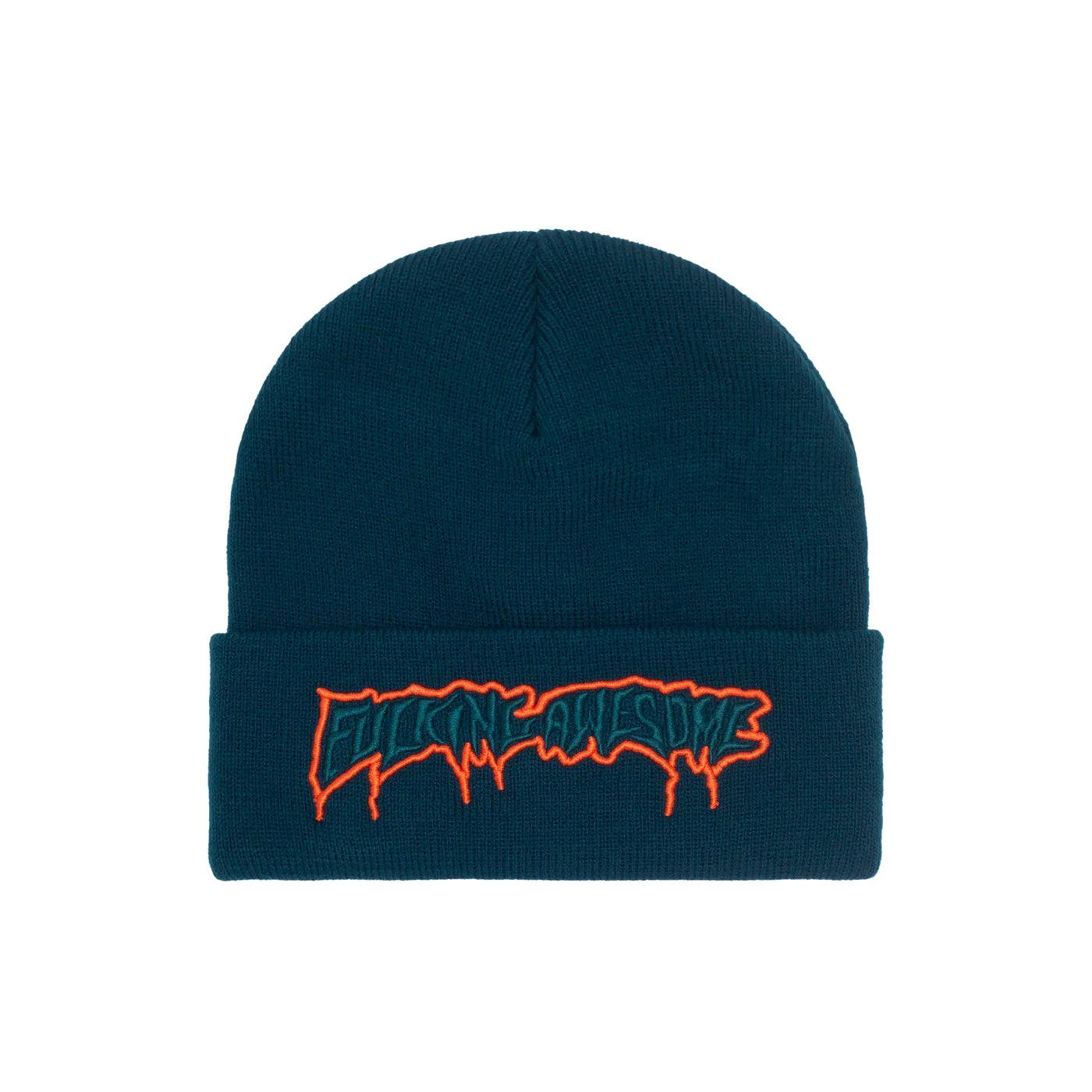 FUCKING AWESOME - Running Logo Cuff Beanie - (Teal) by FUCKING AWESOME