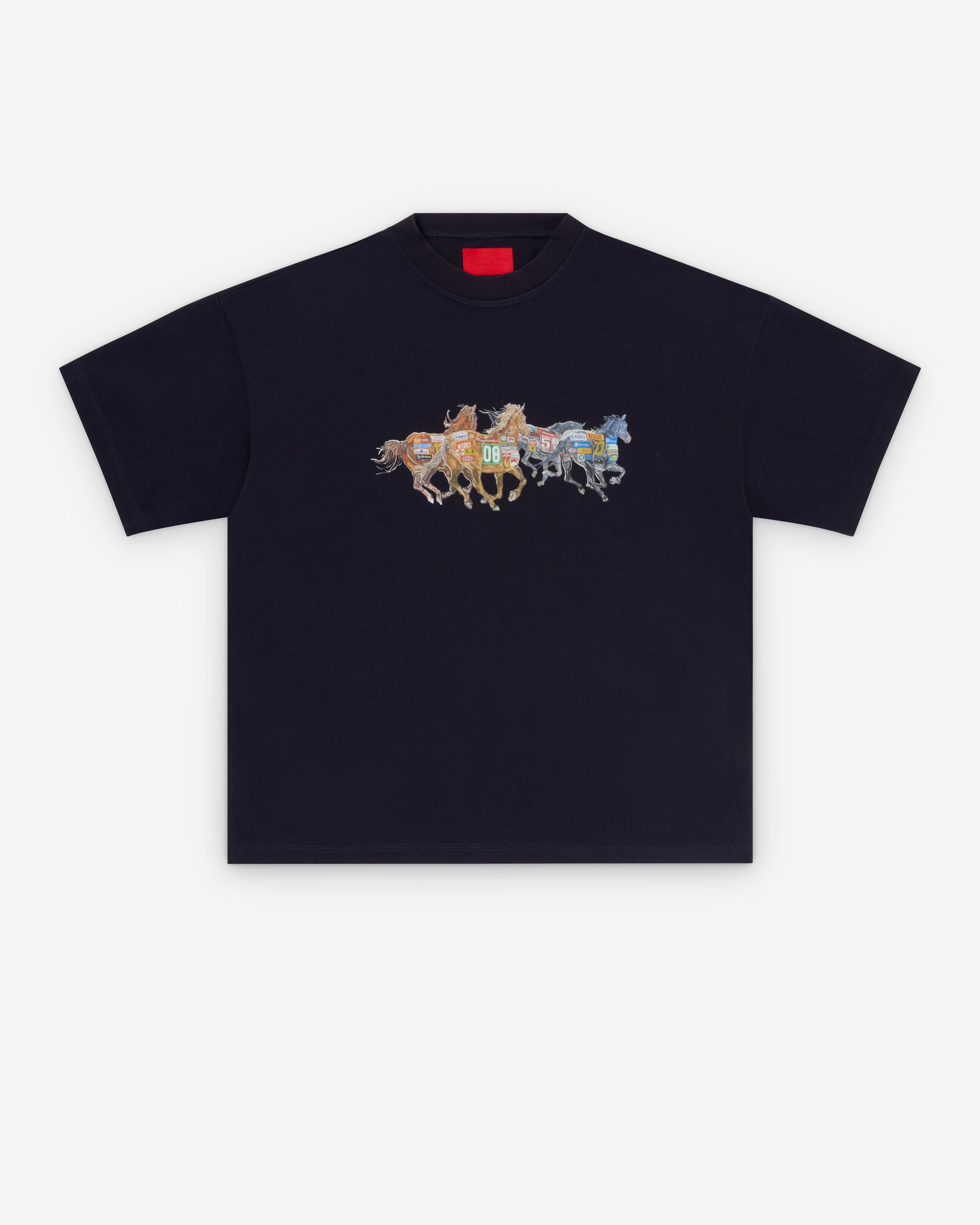 Fugazi - Men's Horsepower Tee - (Washed Navy) by FUGAZI