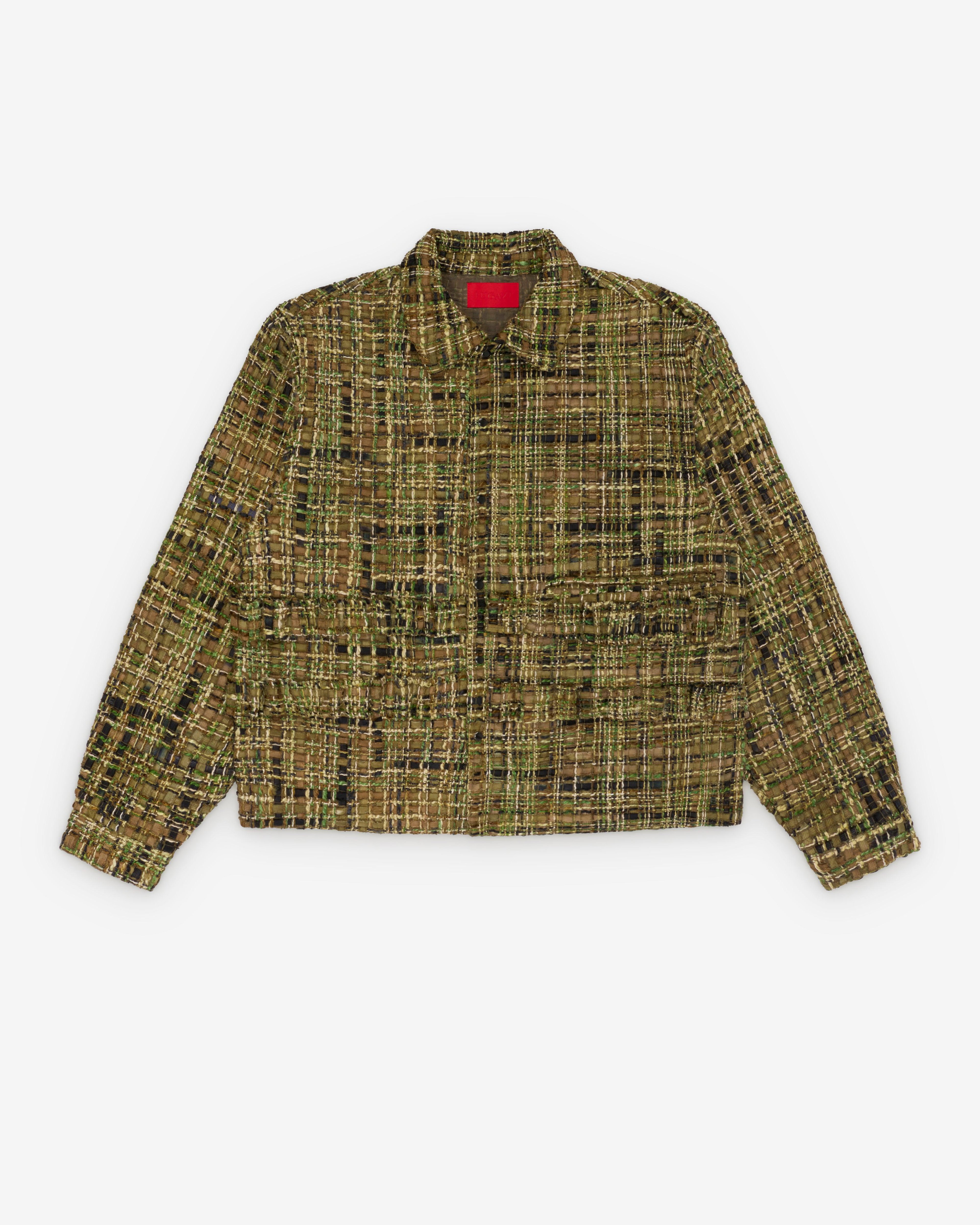 Fugazi - Men's Shotgun Tweed Shirt - (Olive) by FUGAZI