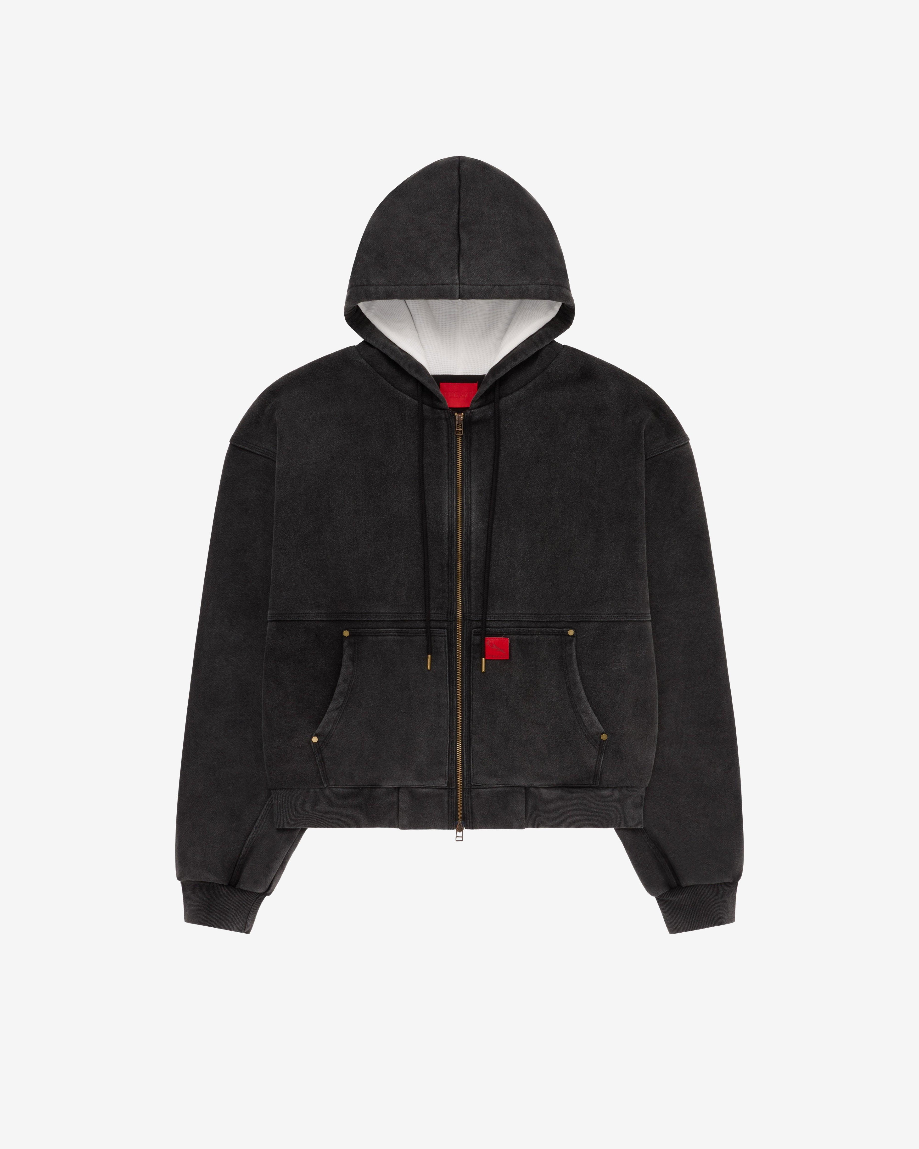 Fugazi - Men's Super Duty Zip Hoodie - (Washed Black) by FUGAZI