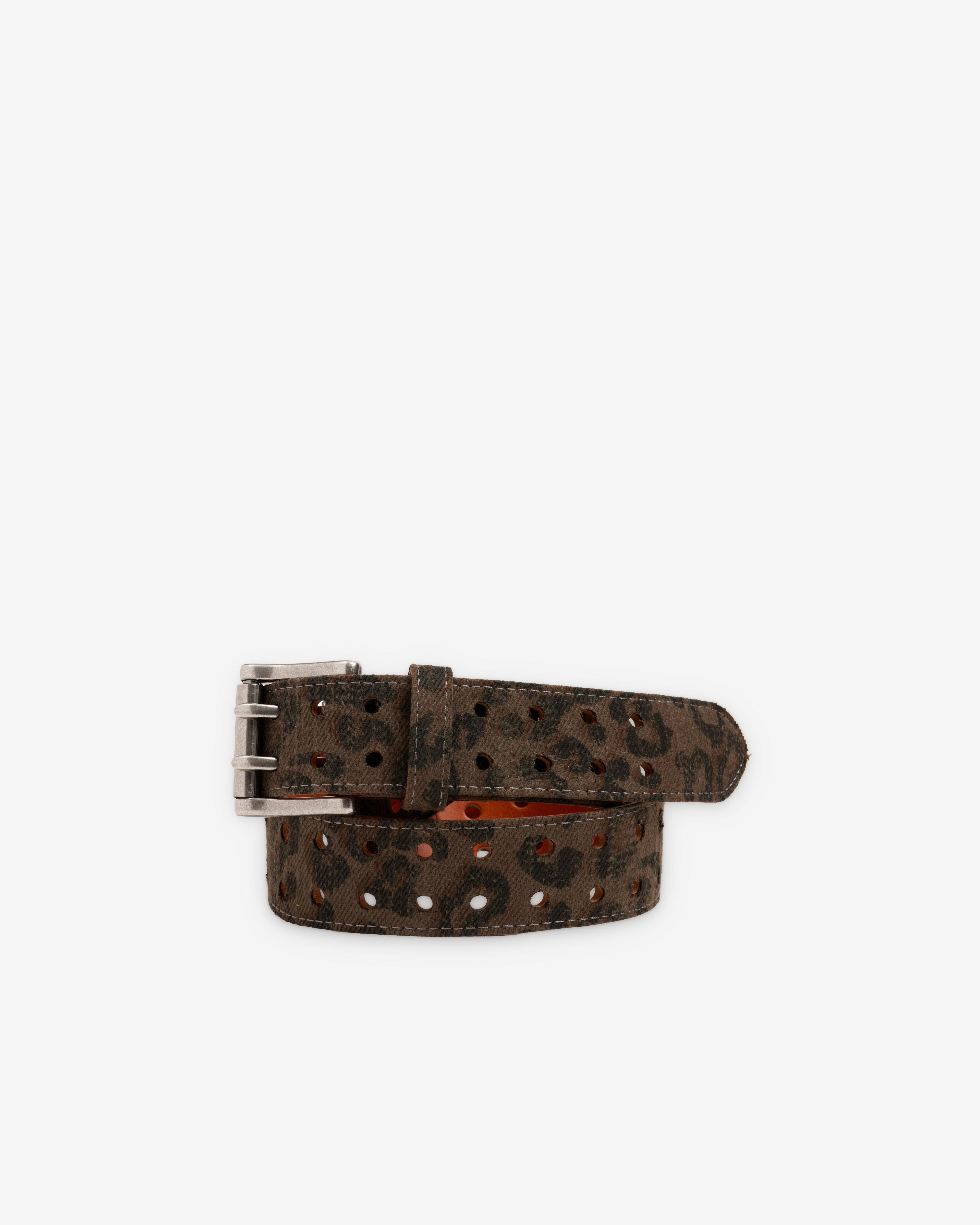 Fugazi - Men's Textured Double Prong Belt - (Leopard) by FUGAZI