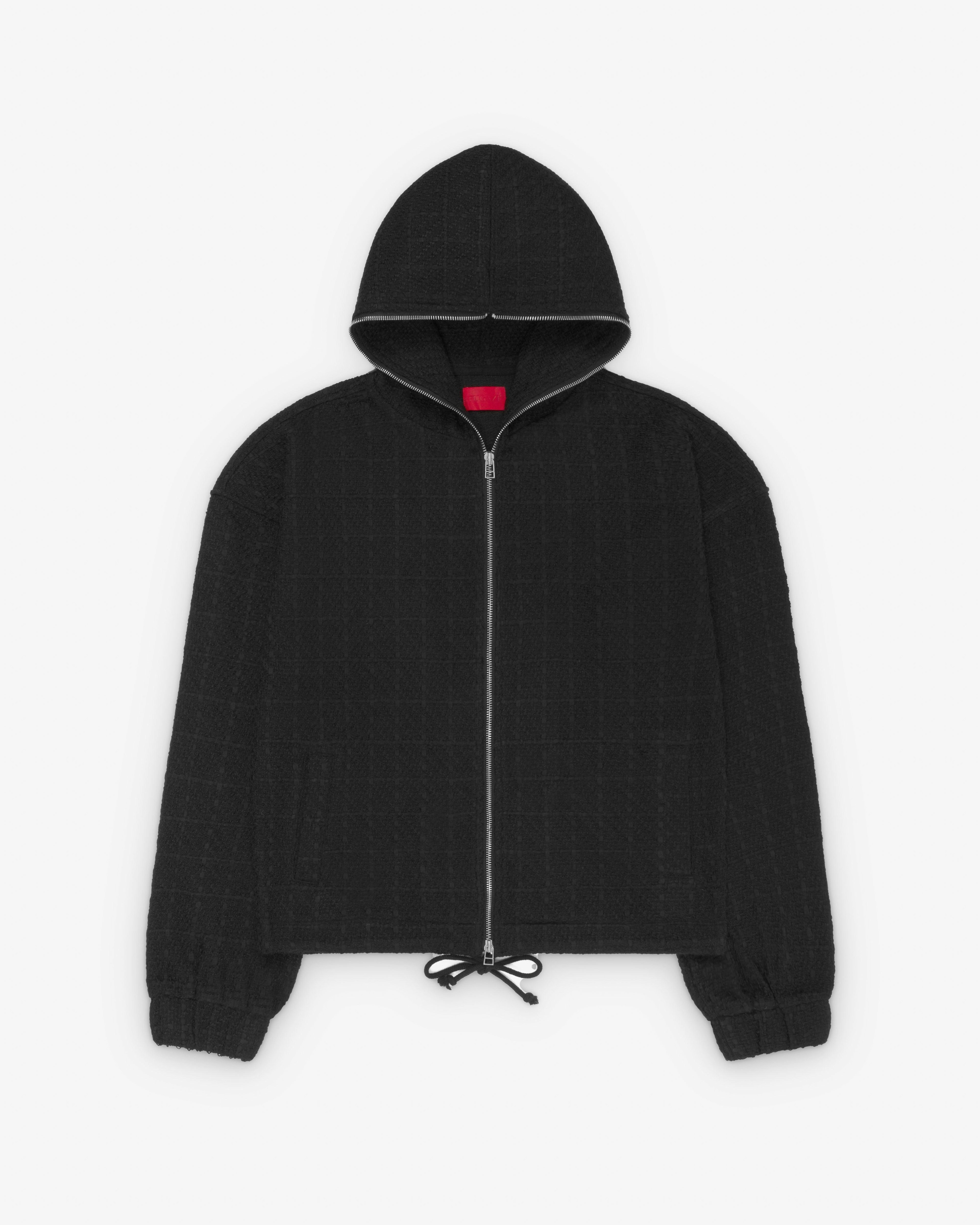 Fugazi - Men's Tweed Zip Hoodie - (Black) by FUGAZI