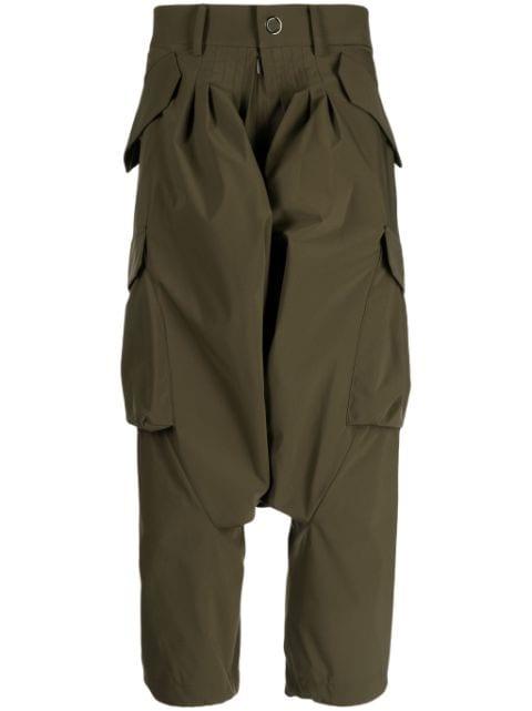 drop-crotch cargo trousers by FUMITO GANRYU